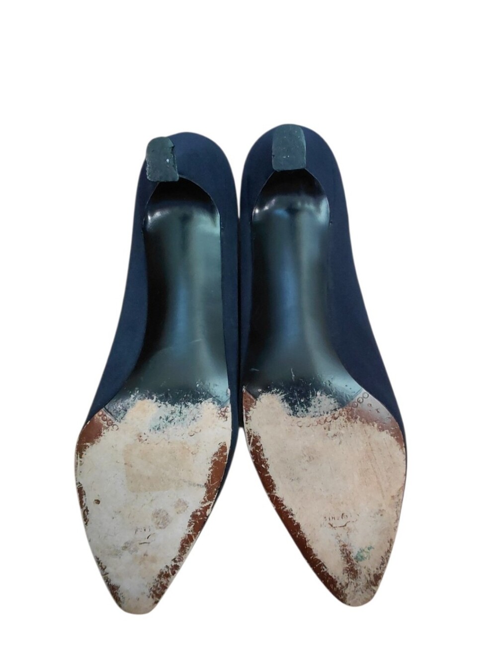 Stuart Weitzman Classic Navy Blue Pointed Toe Kitten Heel Pumps Size 9.5 - Picture 9 of 11